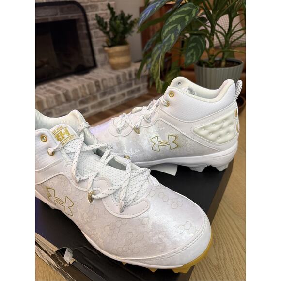 Under Armour Harper 8 Mid RM Mens 8 White Baseball Cleats 3026592-100 main image 6